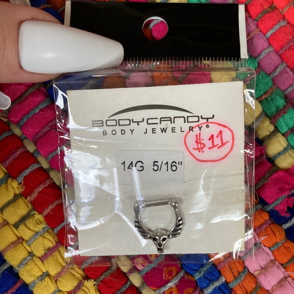 NIB BodyCandy 💀 septum Sterling Silver Nose ring